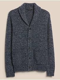 Marled Shawl Collar Cardigan Sweater in Navy at Banana Republic